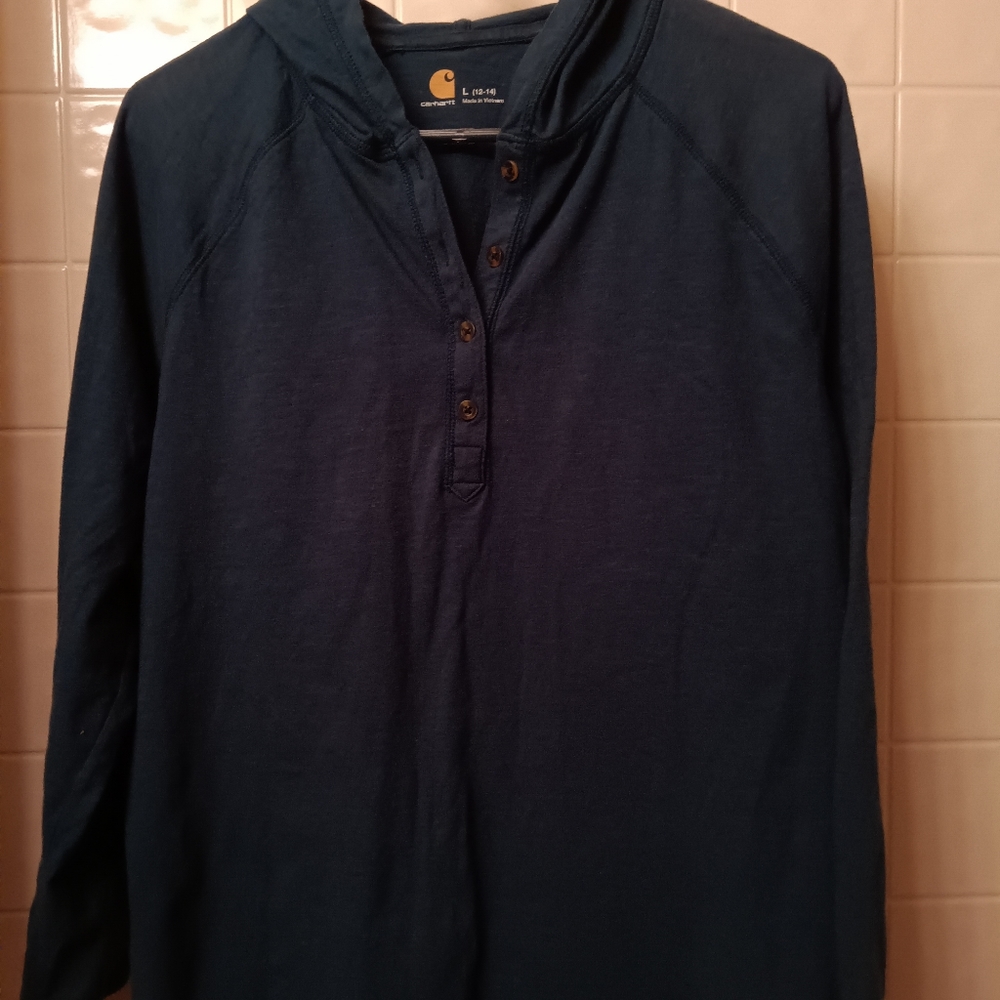 Carhartt navy hooded t shirt